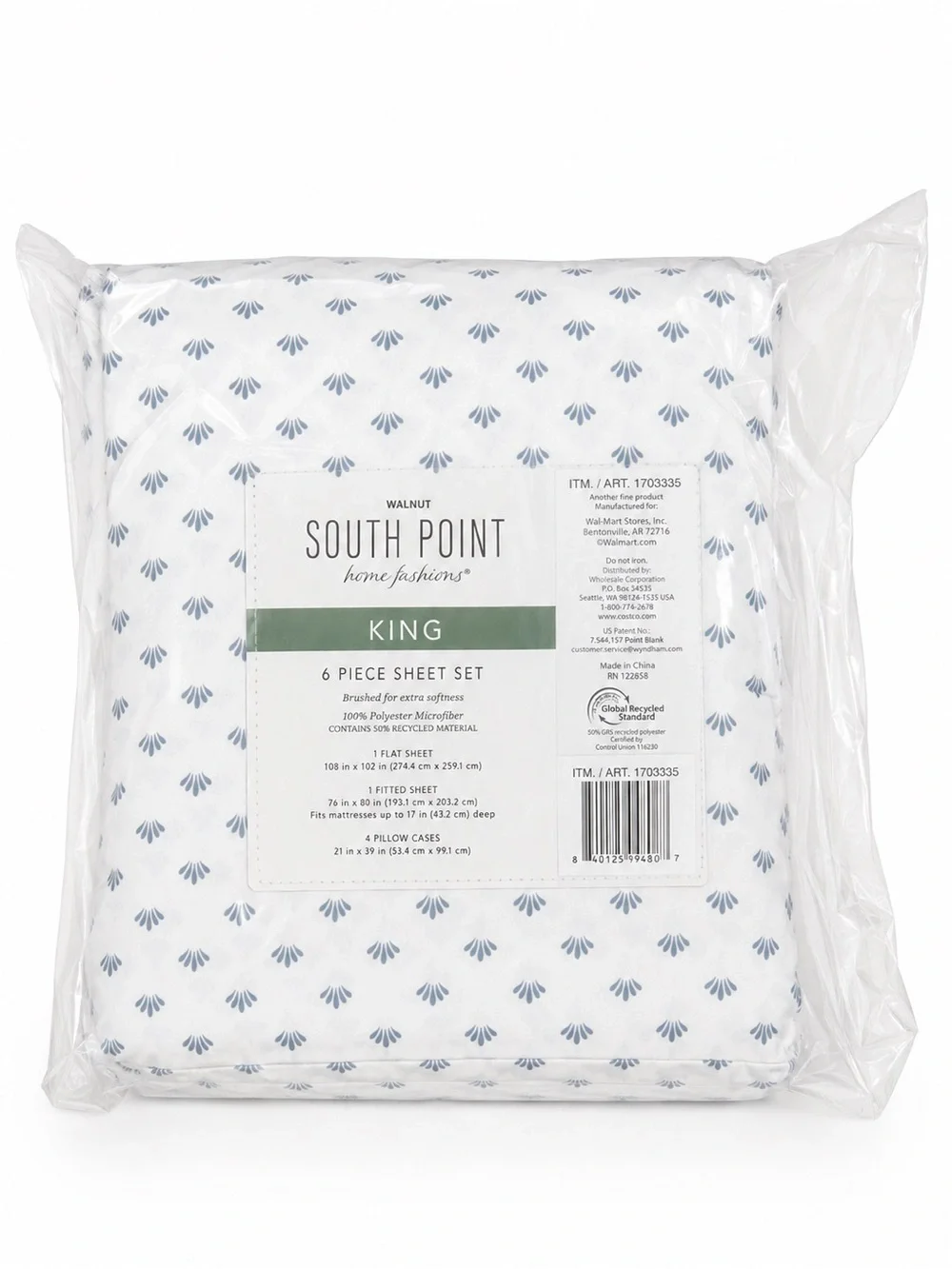 South Point Home Fashions King 6-Piece Microfiber Sheet Set NWT